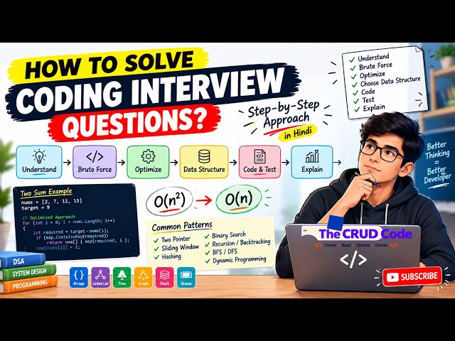 How to Solve Coding Interview Questions? | Step-by-Step Approach in Hindi
