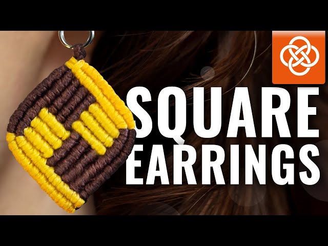 Square Macrame Earrings | DIY macrame | Easy macrame earrings tutorial