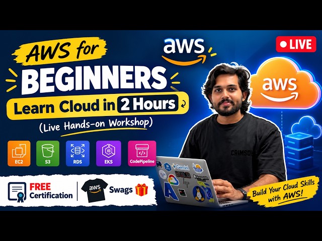 AWS for Beginners: Learn Cloud (Live Hands-on Workshop) + FREE Certification + Swags🎁