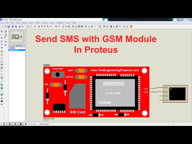 Send SMS with GSM Module in Proteus