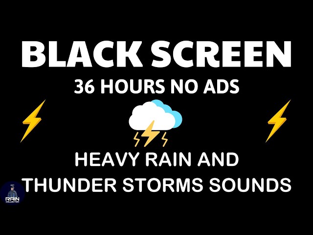 🔴 Heavy Rain and Thunder Sounds for Sleeping - Black Screen | Relax Your Mind and Sleep Deep