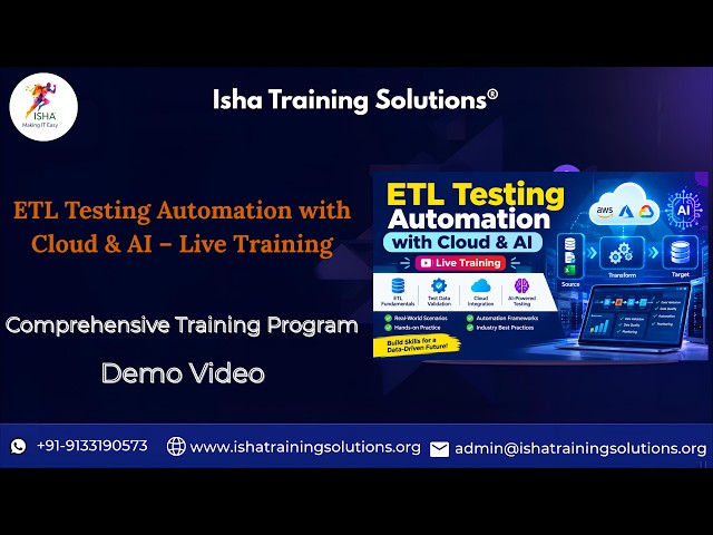 ETL Automation Testing Demo Video 21st September 2026 .Call/ WhatsApp on +91-9133190573 to Enroll