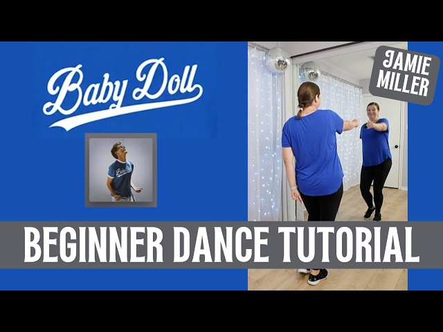"Babydoll" Dance - Jamie Miller 💙🤍 BEGINNER DANCE TUTORIAL 💙🤍 Step-by-Step, Back-view 💙🤍 Easy Dance!