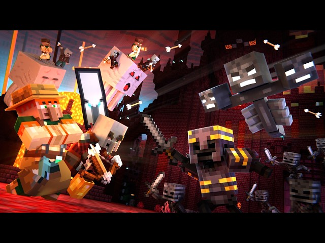 WITHER vs PILLAGER and VILLAGER - Skeleton Nether Army vs Pillager (Minecraft Movie Animation)