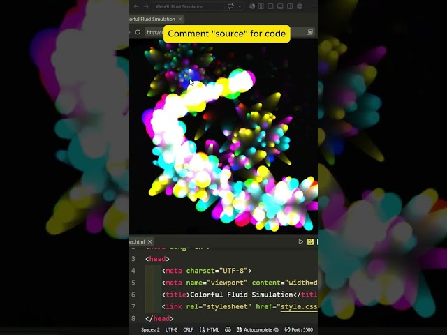 WebGl Fluid Simulation using HTML, CSS, and JavaScript