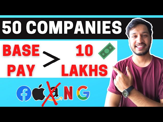 50 Companies with Base Pay over 10 Lakhs | No FAANG | Upto 30 Lakh | Startups | Kushal Vijay