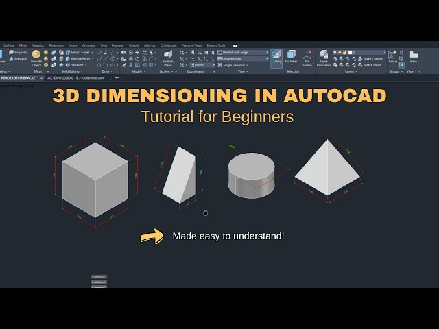 AutoCAD 3D Dimensions Tutorial for Beginners | How to Add Dimensions in 3D