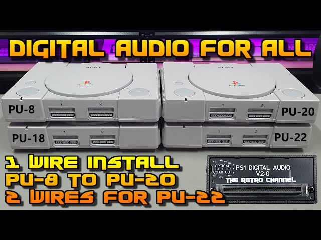 Playstation no-cut digital audio mod V2 - 1 wire install plus PU-22 support