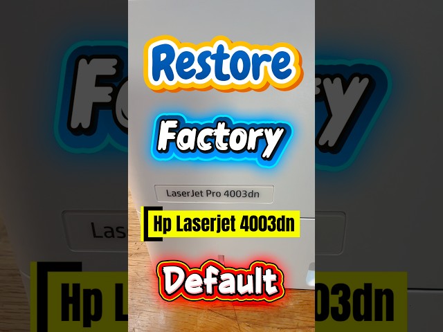 Restore Factory Default HP Laserjet 4003dn Printer #resethpprinter #restoredefault