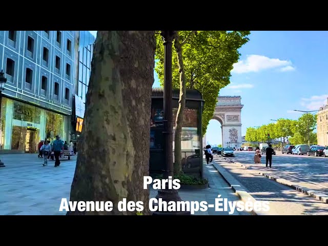 Paris city walks   Avenue des Champs-Élysées   Paris,France 4K