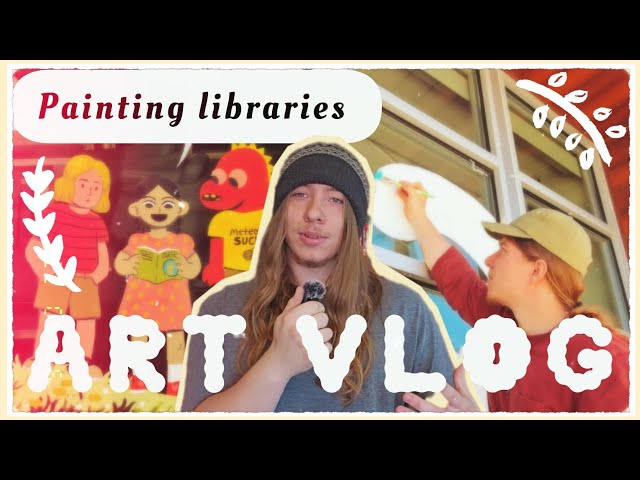 Painting Libraries 💫 Cozy Art Vlog 🎨🖌