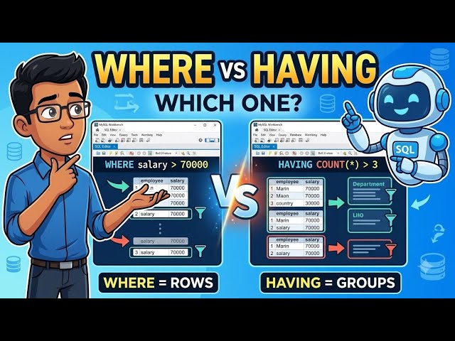 SQL WHERE vs HAVING Explained — When Should You Use Each?