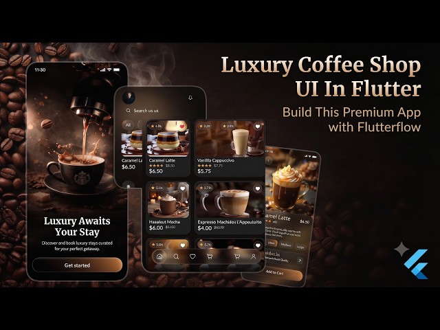 Luxury Coffee Shop UI In Flutter with Glass UI Effects