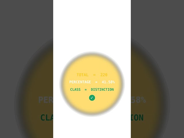 C Program to Calculate Total, Percentage & Class 🎓 | C Programming #shorts