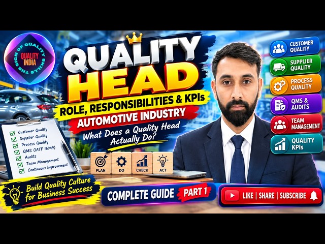 Quality Head – Role, Responsibilities & KPIs Automotive Industry| Quality Head Job Profile Explained