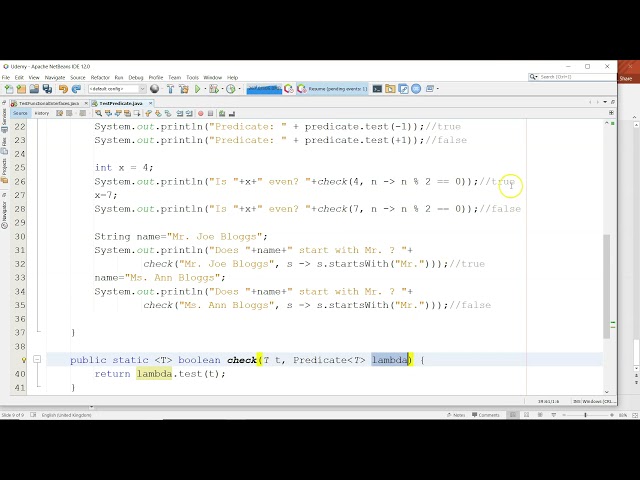 Understanding Lambdas in Java (3 of 3) - using the Predicate Functional Interface (FI) from the API.