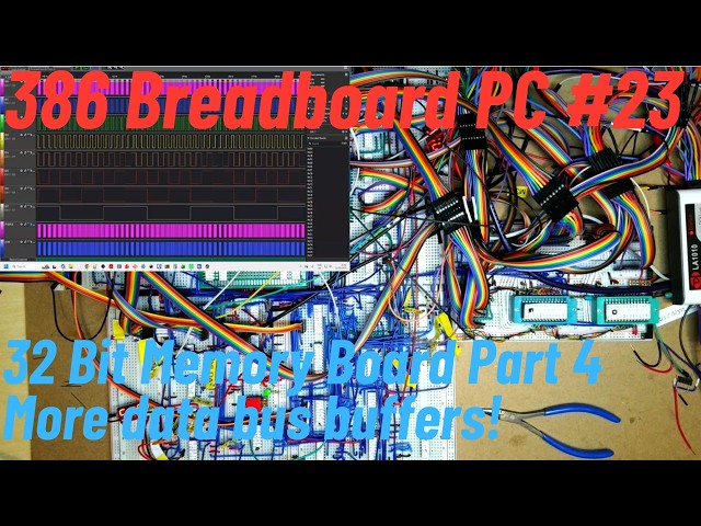 386 Breadboard PC #23 32 Bit Memory Board Part 4
