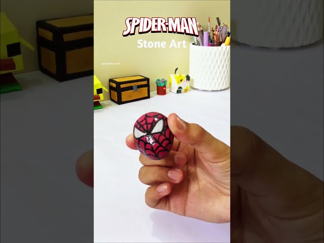 🕷️ I Turned a Simple Stone into Spider-Man! 😱🔥 | DIY Stone Art #stonedecor #stoneart #Shorts