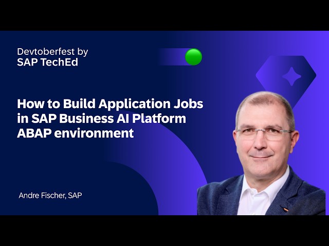 How to Build Application Jobs in SAP Business AI Platform, ABAP environment