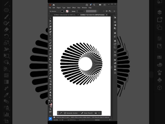 Creative Circular Line Design in Illustrator 🔥 | #Shorts #illustrator #adobe #graphicdesign
