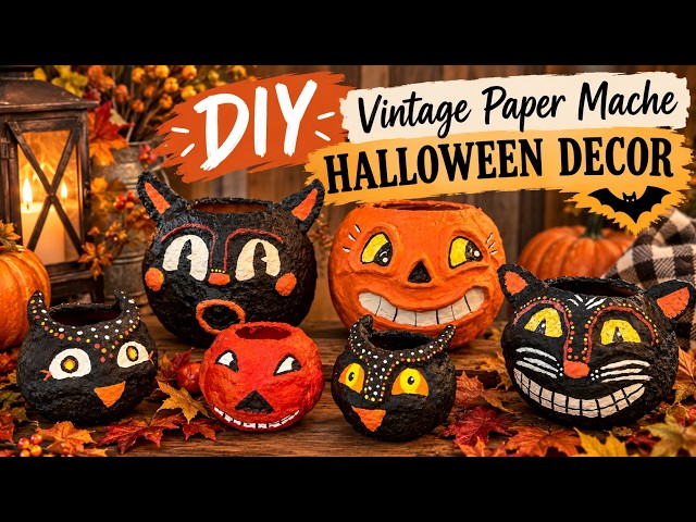 DIY Vintage Paper Mache Halloween Decor | Easy Fall Craft Ideas | Urban Timber Revival