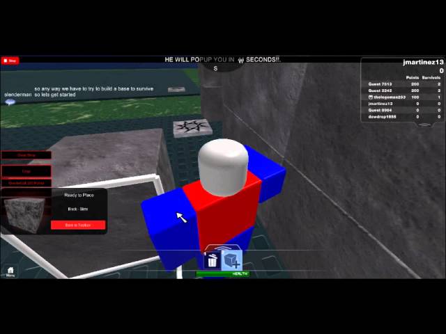 build to survive the slenderman roblox