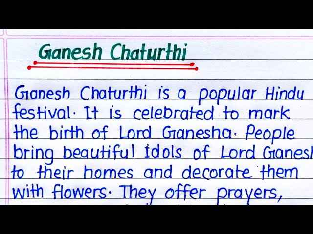 Ganesh Chaturthi Essay in English || Essay on Ganesh Chaturthi in English 