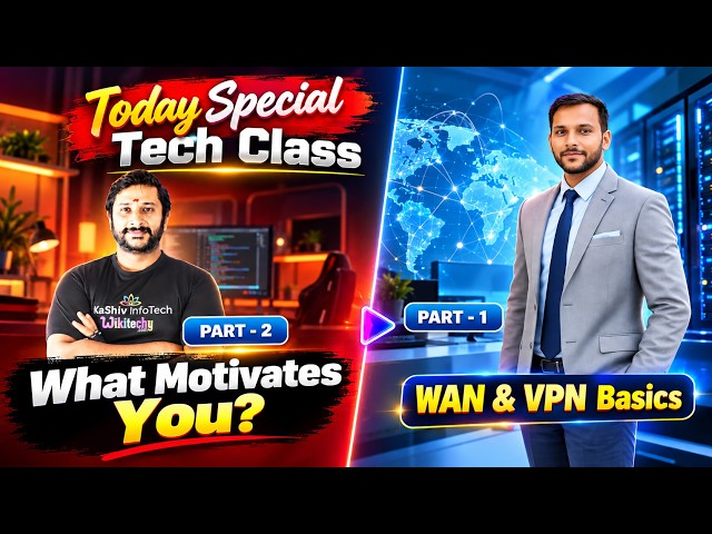 🔥 LIVE Tech Class | WAN & VPN Basics + What Motivates You? | Networking | Kaashiv infotech Course
