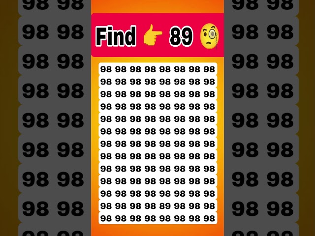 Find 89 😱🤔 join for more puzzle 🧩#viral #brainteasers #number #shorts #treanding #pypシ #quiz # new