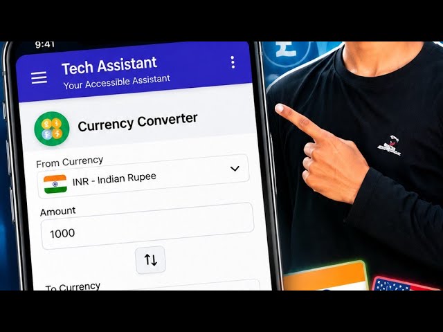 How to use Currency Converter. use tool in tech assistant application for blind!