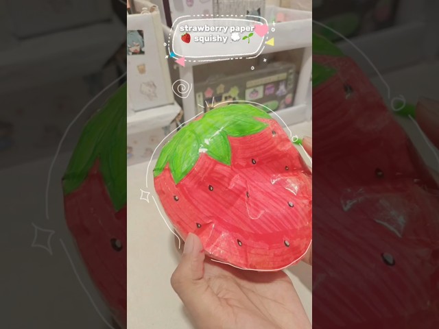 Strawberry squishy paper 💭🌱‼️|#strawberry  #squishy #diy #shorts #trending #viral