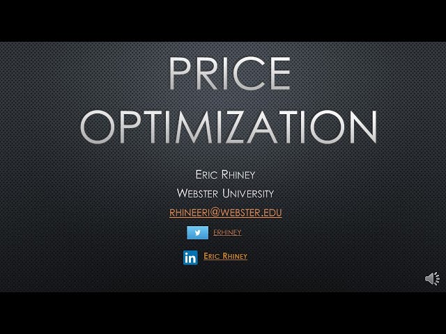 Price Optimization Excel Tutorial