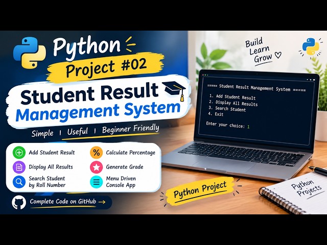 Python Project #02 🐍 | Student Result Management System in Python | Mini Project #python #youtube