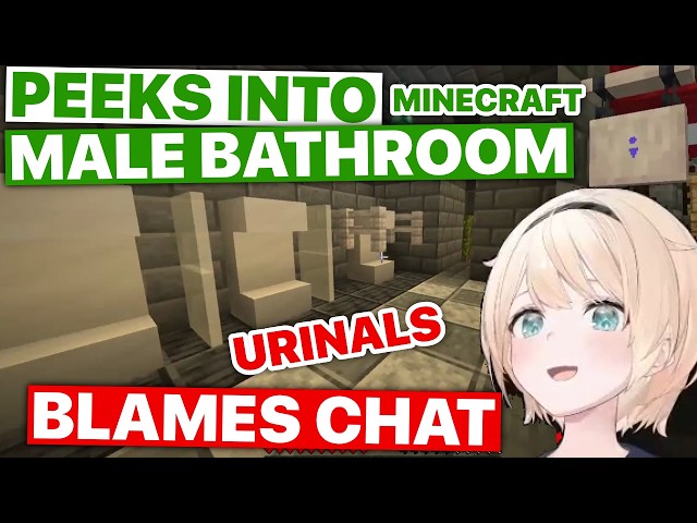 Iroha Peeks Into Male Bathroom... in Minecraft (Kazama Iroha / Hololive) [Eng Subs]