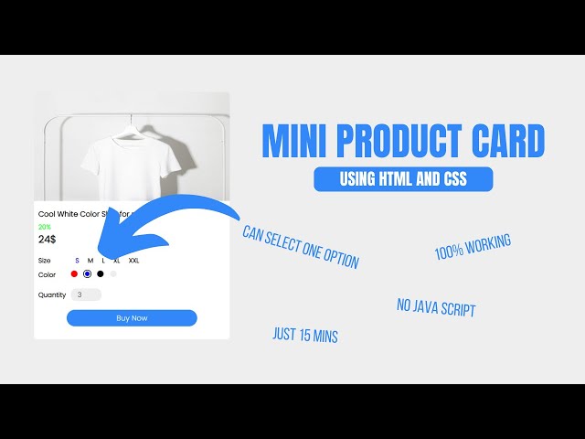 How to make Mini Product Card | Using HTML and CSS | No Java Script | Bluebace