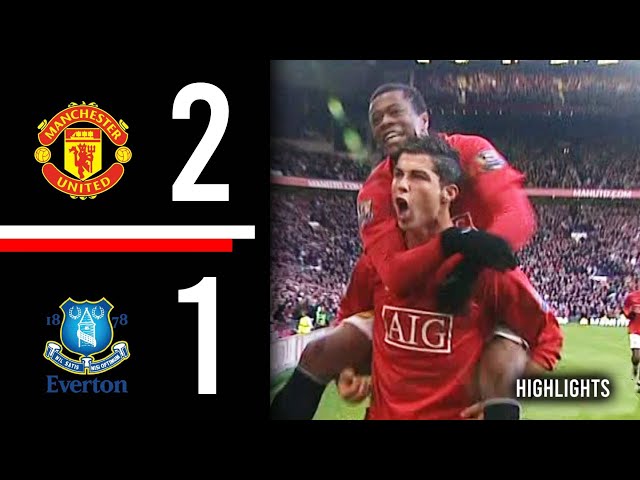 Manchester United v Everton | Cristiano Ronaldo Nets a Brace | Highlights | 2007/2008