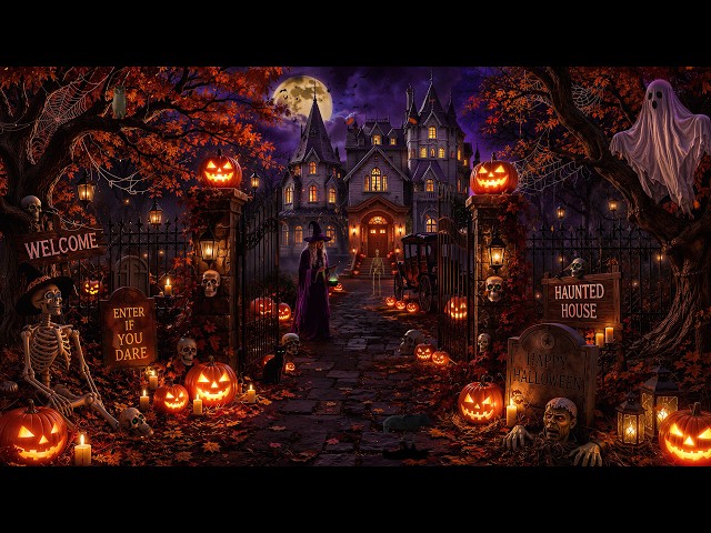 Enter If You Dare? 🎃 Haunted Halloween House Ambience | Spooky Halloween Jazz & Ghostly Night Sounds