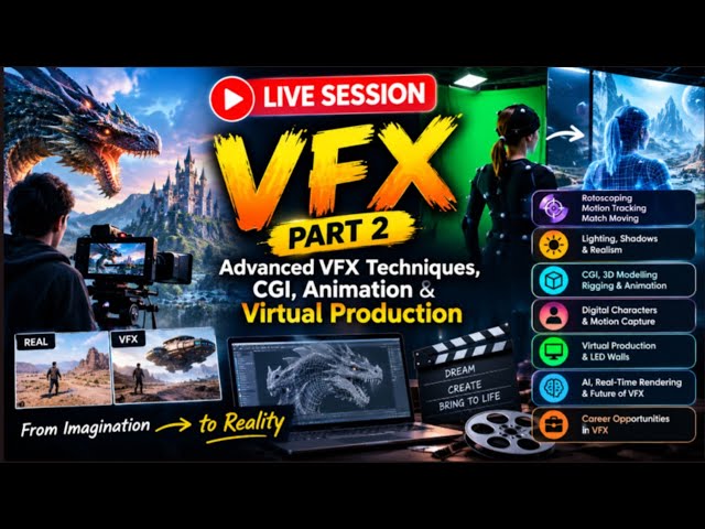 VFX Live Session Part 2 | Advanced VFX Techniques, CGI, Animation & Virtual Production