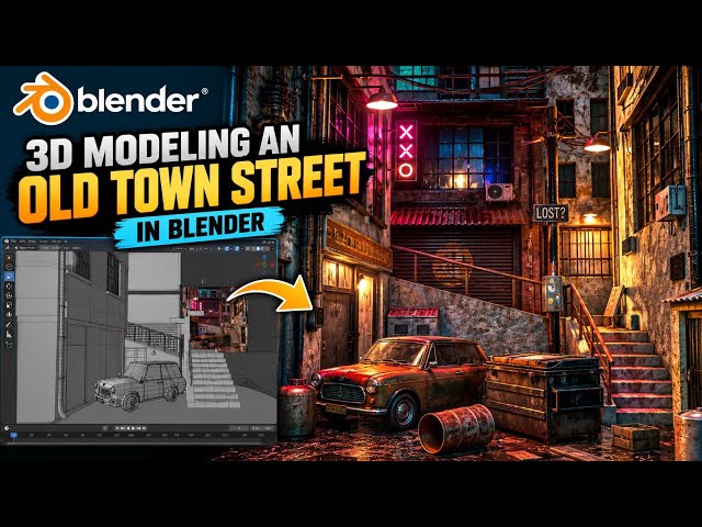 How to Create an Old Town Street in Blender 3D ( Part 3)