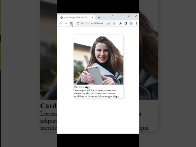 How To Create Card With HTML & CSS #shorts