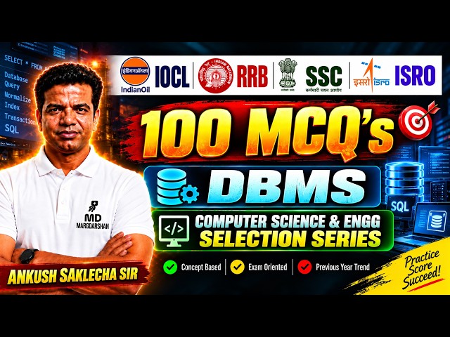 DBMS | Computer Science & Engg | ISRO Exam 2026 | SSC Exam 2026| RRB Exams 2026
