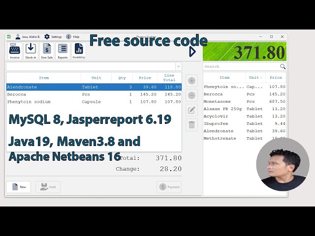 Free Java Project with source code (Pharmacy Point of sale)