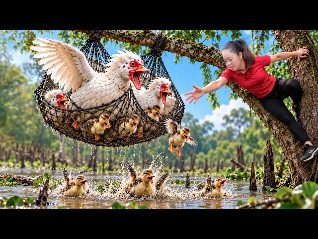 🔴 LIVE: Harvesting Wild Ducks & Newly Hatched Ducklings in Hidden Swamp | Giant Python Attacks Nest
