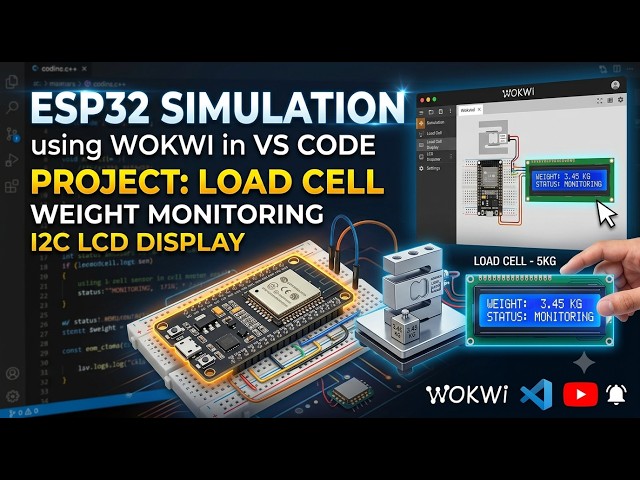 ESP32 Load Cell Weight Measurement with LCD | Wokwi Simulation & VS Code