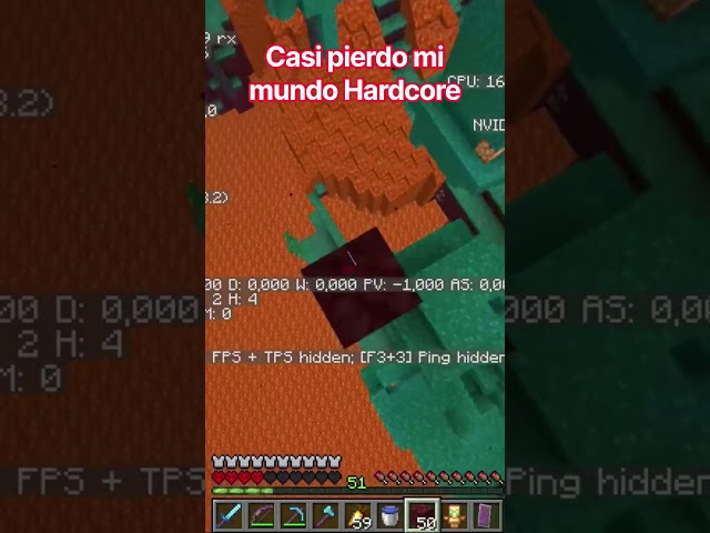 Al borde de perderlo TODO en mi mundo Hardcore Minecraft!! #minecraft #shorts #minecraftsurvival