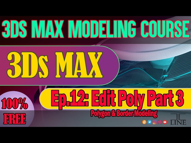 3ds Max Tutorial | Episode 12: Edit Poly Part 3 – Polygon & Border Modeling (Extrude, Bevel, Slice)