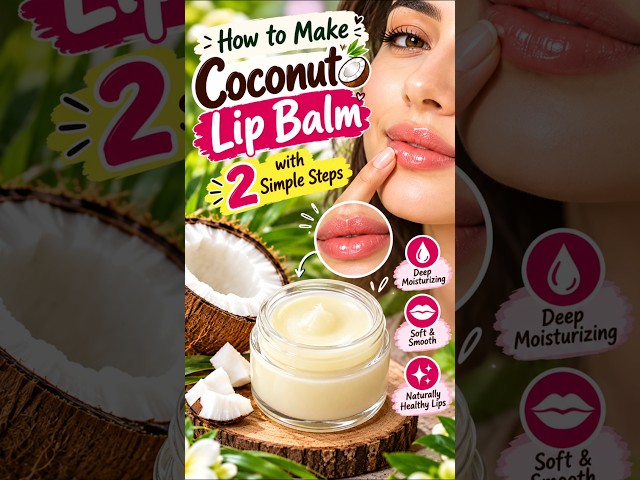 How to Make Coconut Lip Balm at Home | 2 Ingredient Lip Balm 💗 | Soft & Smooth Lips