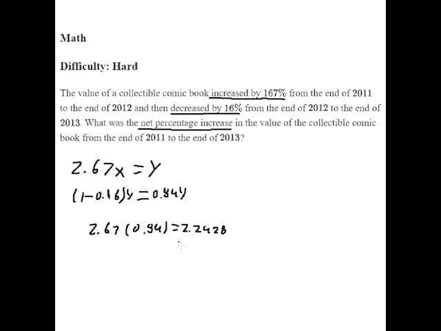 SAT Percentages Made Simple!? How To Quickly Manipulate SAT Math Statistics #satprep #maths