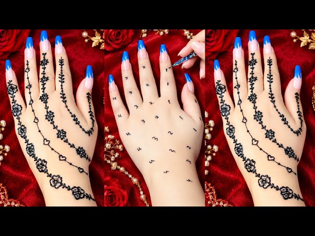 Easy Mehndi Trick For Navratri/Navratri 2026 Special Simple Mehndi/Back hand Mehndi/Minimal Mehndi