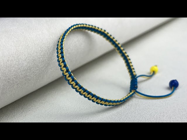 Macrame bracelet easy tutorial | How to make macrame bracelet using square knot | 平结手绳编织教程 【A024】